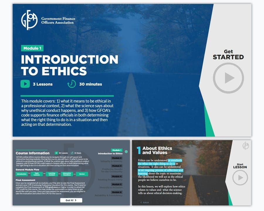 Ethics Course Screenshot